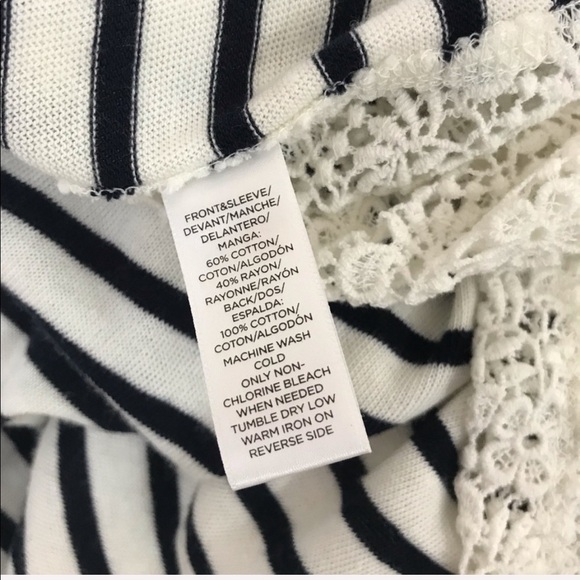 LOFT Striped Floral Lace Back TeeLarge Petite - Picture 6 of 6